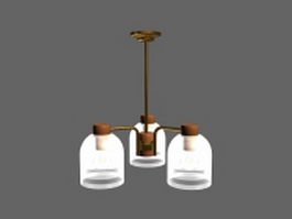 3-lights pendant lamp 3d model preview
