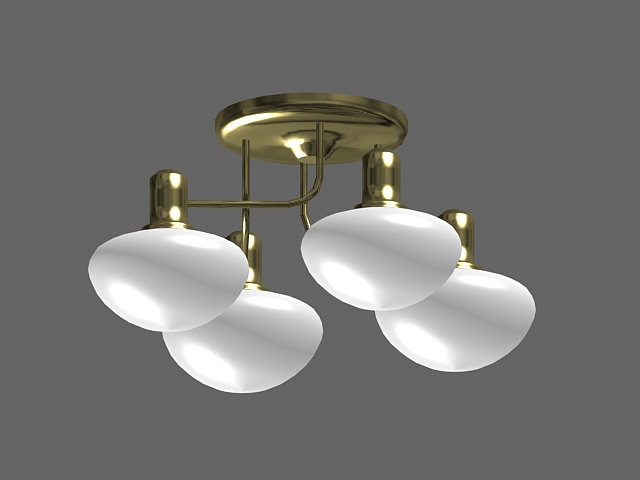 Brass ceiling mount light 3d rendering