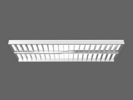 Recessed fluorescent grid lamp 3d model preview
