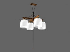 Traditionary style hanging light 3d model preview