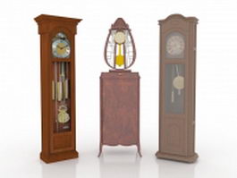 Three pendulum clock collections 3d model preview