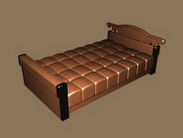 Twin size mattress bed 3d model preview
