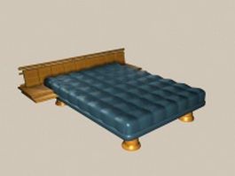 Contemporary design wood platform bed 3d model preview