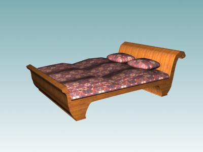 French style sleigh bed 3d rendering