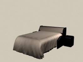 Kids twin bed and nightstand 3d preview