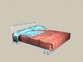 Double size iron bed 3d model preview