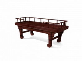 Ancient China daybed 3d model preview