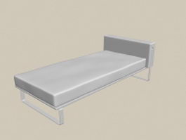 Simple twin bed 3d model preview