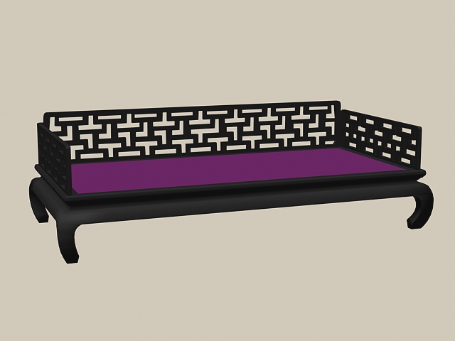 Chinese antique daybed 3d rendering