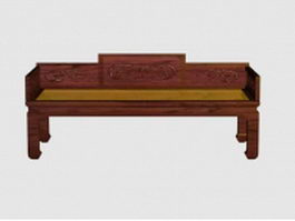 Vintage Chinese daybed 3d model preview