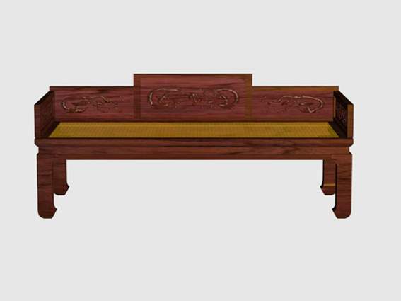 Vintage Chinese daybed 3d rendering