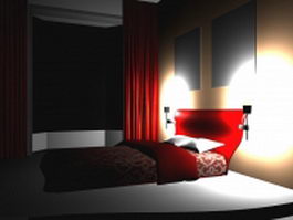 Small bedroom design 3d model preview