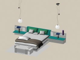 Modern bed sets 3d model preview