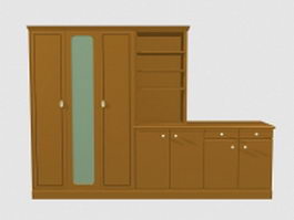 Wardrobe cabinet 3d model preview