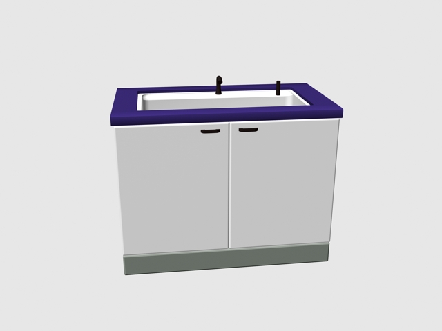 Kitchen sink cabinet 3d rendering