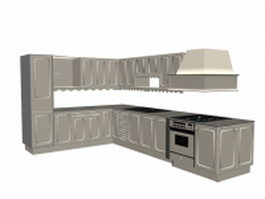 Traditionary style L-kitchen 3d preview