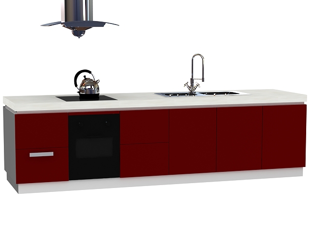 Fashion countertop cabinet 3d rendering