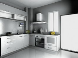 Modern luxury kitchen design 3d model preview