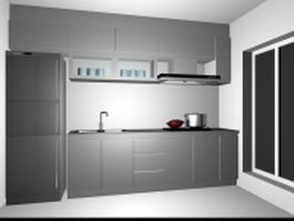 Small kitchen cabinet design 3d preview
