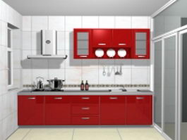 Small galley kitchen 3d model preview