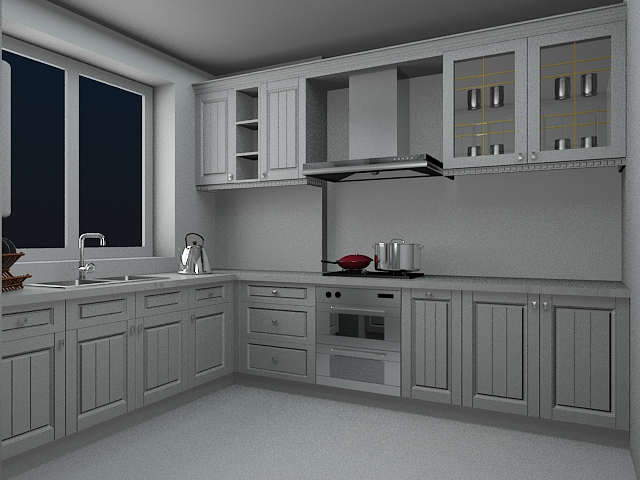 U kitchen design plans 3d model 3dsMax files free download - modeling