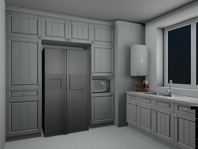 U kitchen design plans 3d rendering