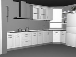 Corner kitchen units design 3d model preview