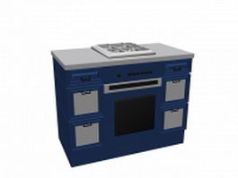 Gas stove cabinet 3d model preview