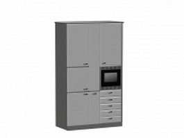 Kitchen cabinet with oven 3d model preview