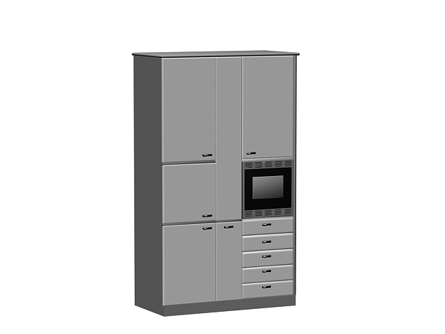 Kitchen cabinet with oven 3d rendering