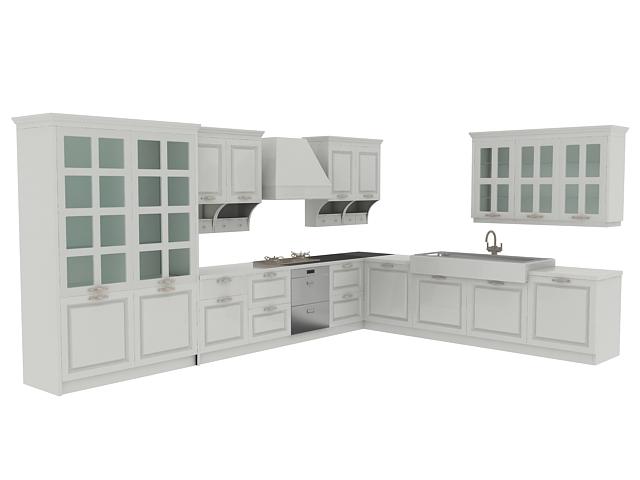 European kitchen cabinets 3d model 3dsMax files free ...