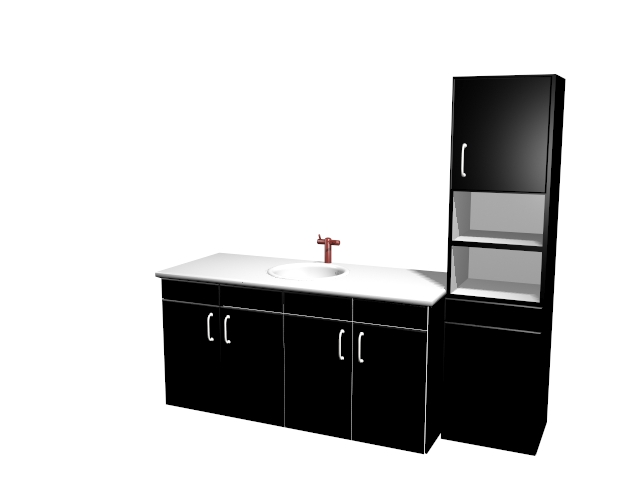 Bathroom vanity unit 3d rendering