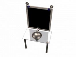 Wall mounted glass vanity 3d model preview