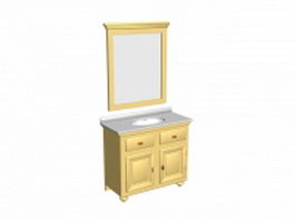 Yellow bathroom cabinet 3d model preview
