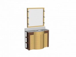 Wall mounted mirror bathroom cabinet 3d model preview