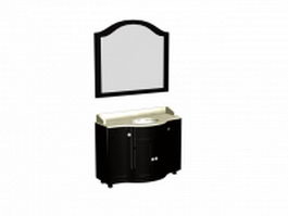 Traditional style wood vanity 3d model preview