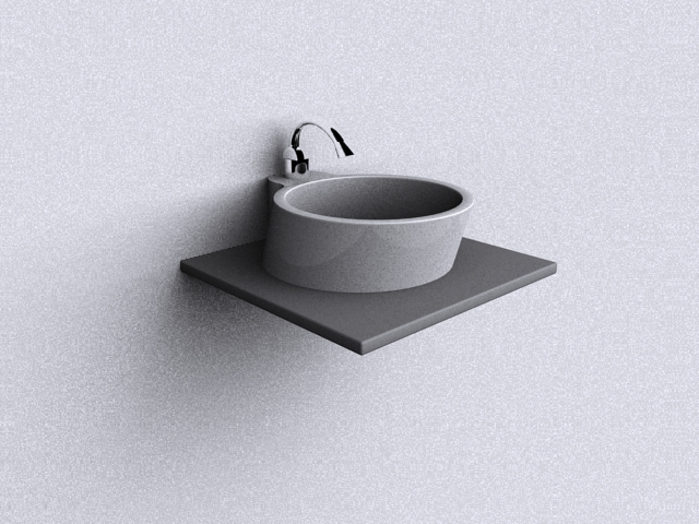 Counter top wash basin 3d rendering