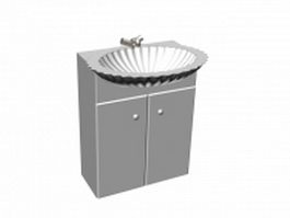 2 door vanity unit 3d model preview