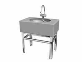 Free standing vanity sink 3d model preview