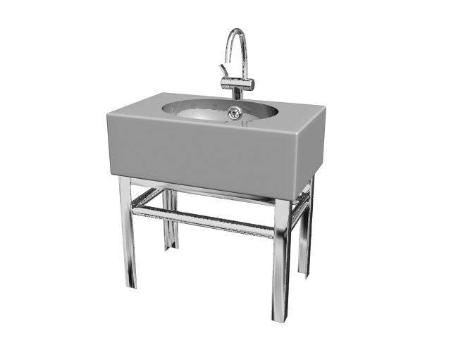 Free standing vanity sink 3d rendering