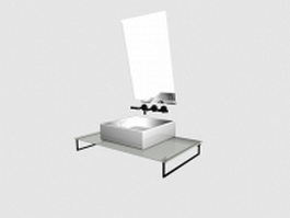 Wall mounted counter basin 3d model preview
