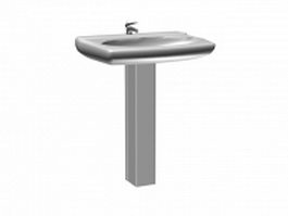 Flat pedestal basin 3d preview