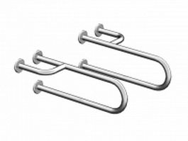 Stainless steel towel rack 3d model preview