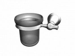 Wall mounted cup and tumbler holder 3d model preview