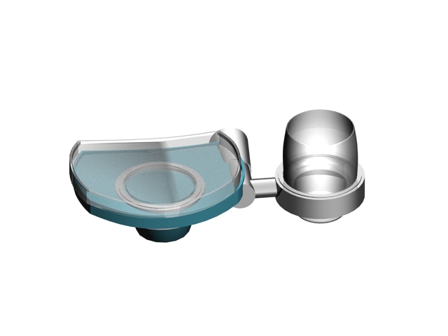Tumbler holder with soap dish 3d rendering