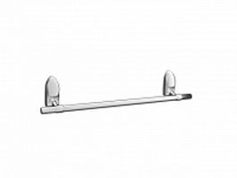 Stainless steel single towel bar 3d model preview