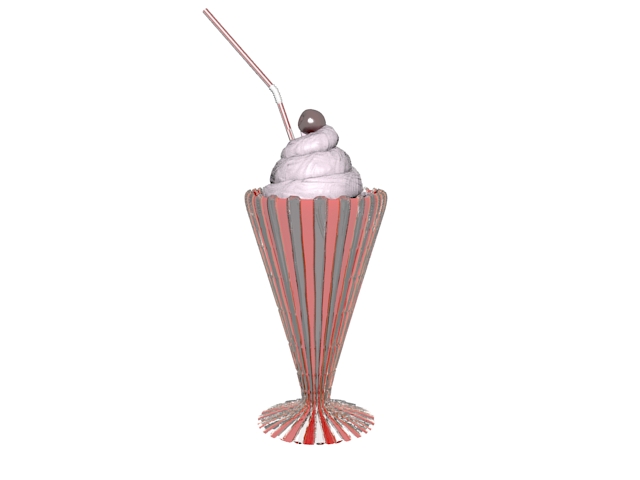 Restaurant milkshake 3d rendering