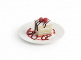 A slice of cake 3d model preview