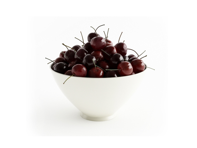 Bowl of cherries 3d rendering
