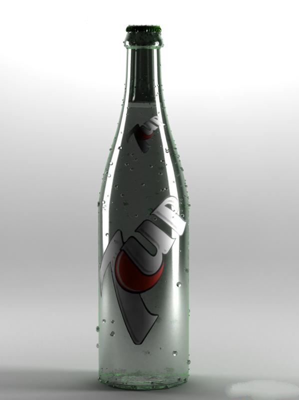 7 Up drink bottle 3d rendering